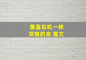 像蓝忘机一样深情的攻 推文